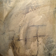 Studies in Encaustic #1<br>2008<br>1 3/4 x 9 1/2<br>Oil, graphite, encaustic, on canvas board<br><em></em>